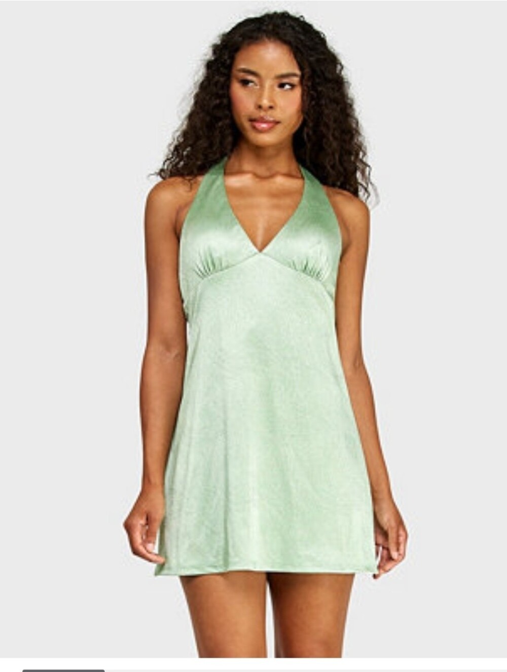 B Darlin Light Green Halter Neck Mini  Dress Size 11/12 Shimmer